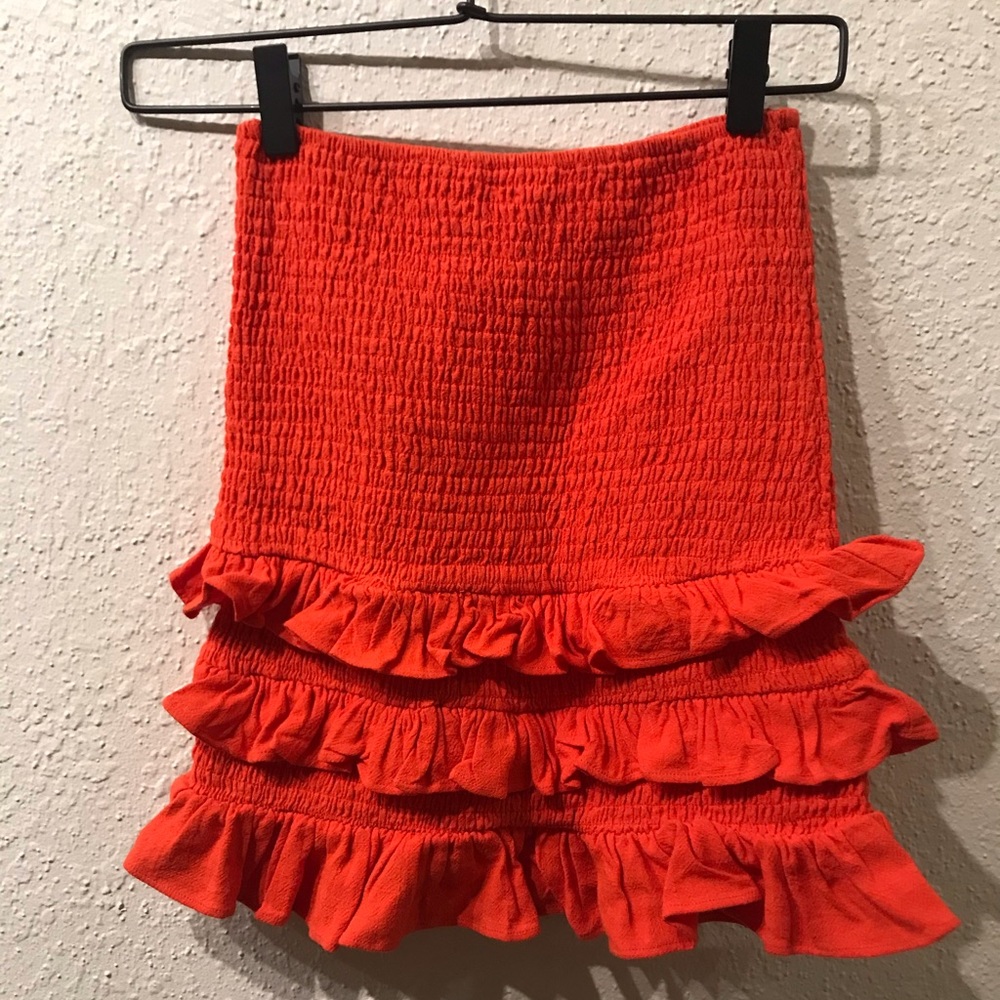 Ruffled red skirt